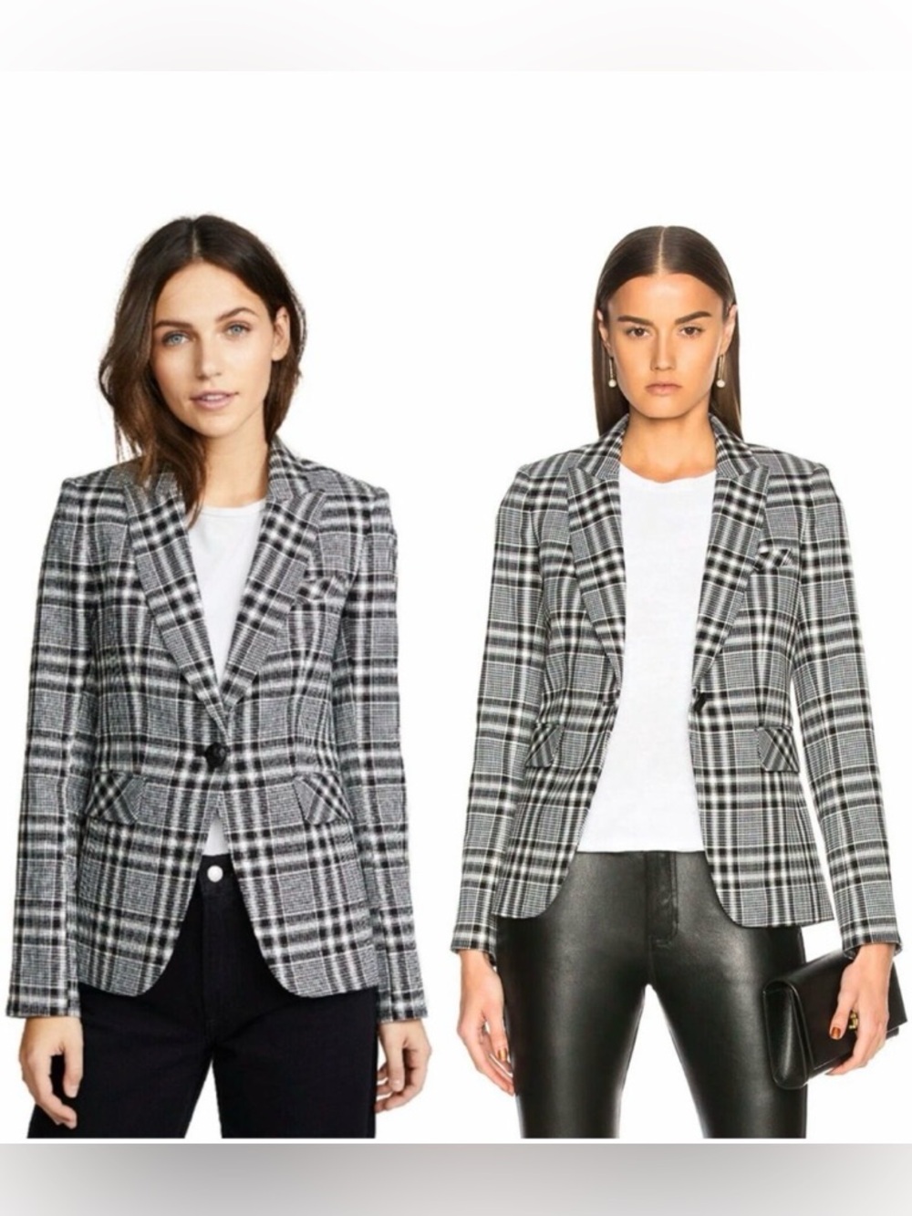 Veronica Beard Ada Dickey Plaid One Button Fitted Blazer Size 6